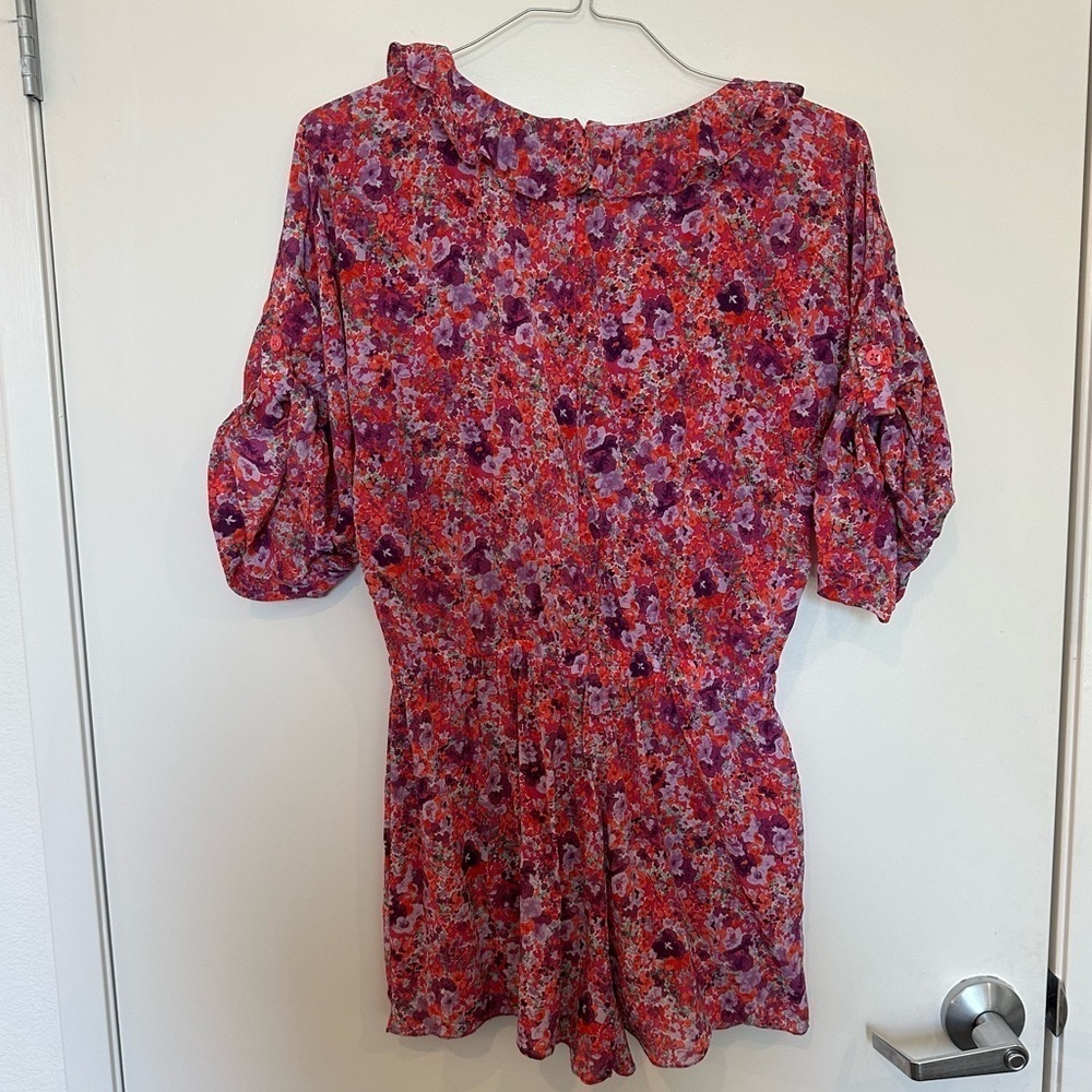 Rebecca Taylor 100% silk Spring Blossom Romper size 4 flower summer womens - Picture 3 of 12